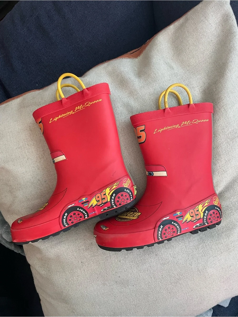Disney Kids Red Lightning McQueen Rain Boots